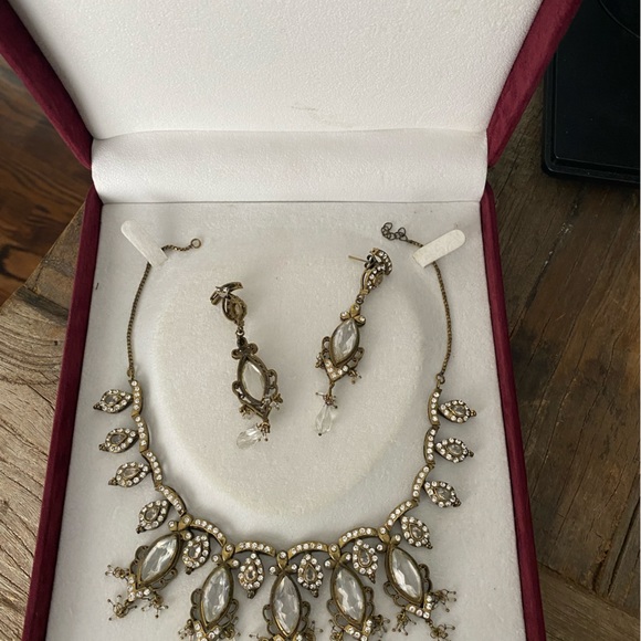 Indian luxury choker necklace and earrings set - Picture 1 of 6